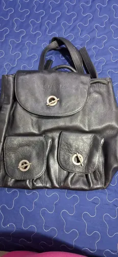Mochila de couro preta Botanope