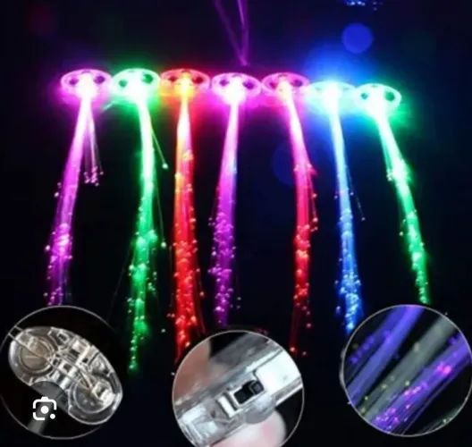 12 Mechas para cabelo Led e fibra óptica 12 peças 