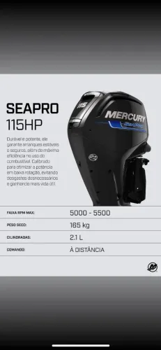 Mercury 115HP Sea Pro  Motor de Popa Novo 