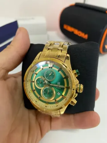 Relógio Masculino NAVIFORCE 8046 Luxo Aço Inoxidável - Cronógrafo, Data, 3ATM à Prova D'ág
