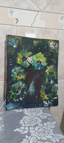 Quadro com flores abstratas