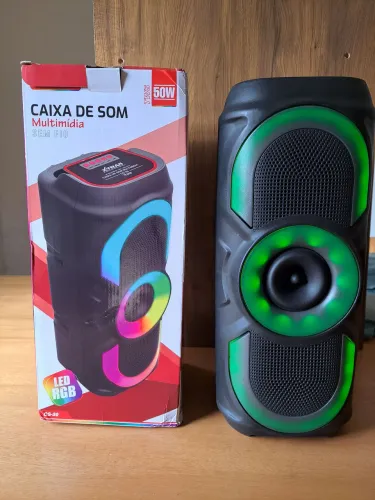 Caixa de som 50 watts x trad fm bluetooth cartäo de memoria top de linha
