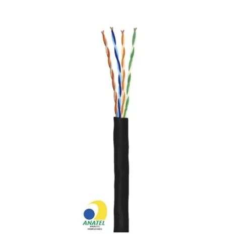 Cabo de rede cat 5e 30mt cor preto - novo