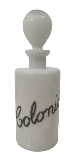 Antiga Garrafa Opalina Branca Colônia Vintage