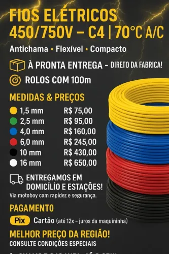 Cabos Elétricos flexível 