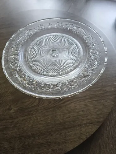 Prato de bolo de vidro com pé 30 cm