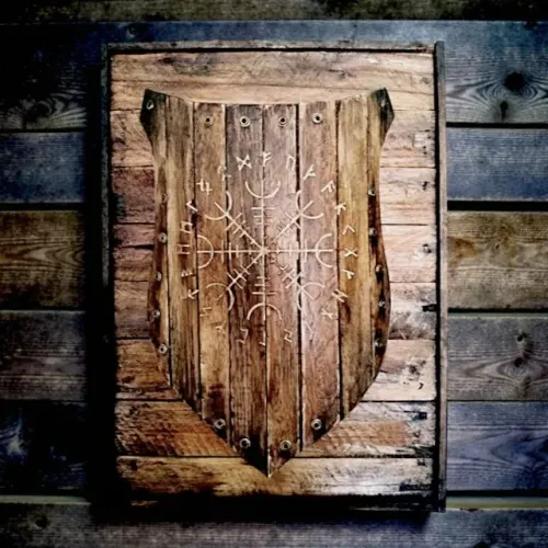 Quadro com o Brasão Aegishjalmur símbolo de proteção e força viking - peça única!