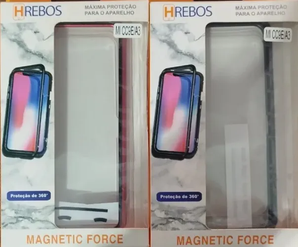 Case Magnético Capinha Compatível Celular Xiaomi Mi CC9E/A3 Vidro Só Atrás.