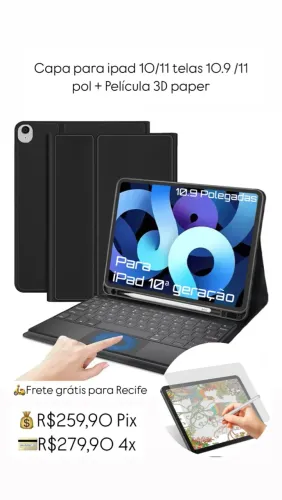 Capa para iPad 10.9/11 + Película 3D Paper