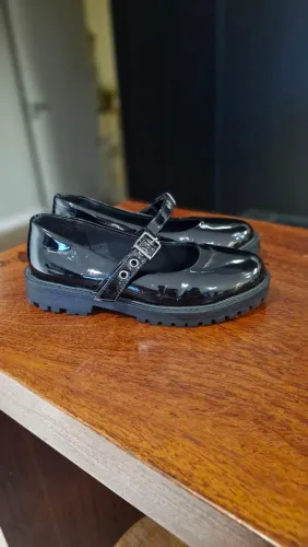 Sapatinho Verniz Preto Maria Lua Nº 32 - Solado Tratorado - Excelente Estado<br>