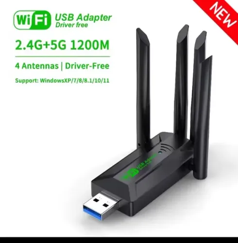 Adaptador Wi-fi usb 3.0, 2.4G + 5G conexão de alta velocidade 4 Antenas