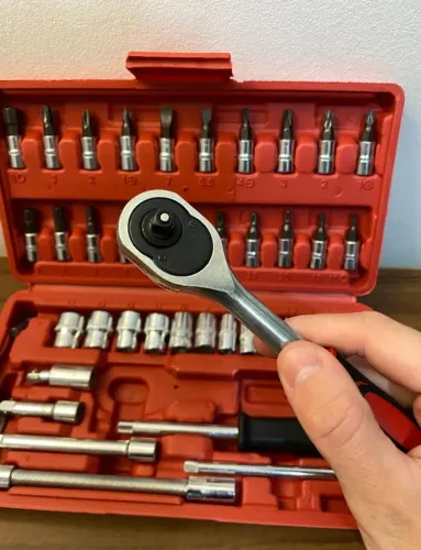 KIT FERRAMENTAS 46 PEÇAS COMPLETA NA CAIXA