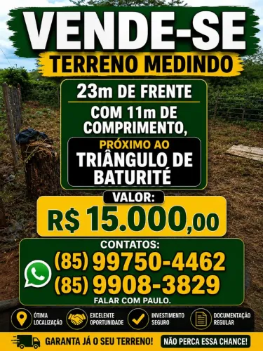 Terreno no triângulo de baturite