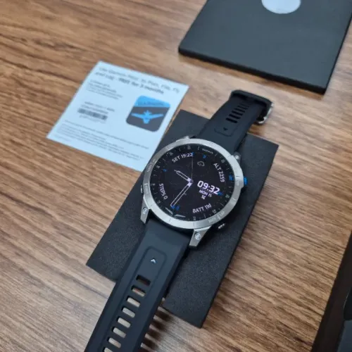 Smartwatch D2 Mach 1 Garmin Amoled Aeronautical Watch Music Box Black Mesh Silver Bezel Pr
