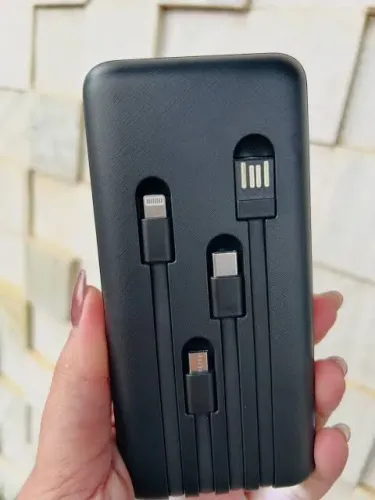 Power Bank 200.000mAh AJ-CO4 | Carregador Portátil com Cabos Embutidos