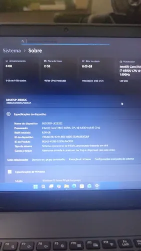 Notebook Samsung Book i7 8a Geração SSD 256GB 8GB RAM