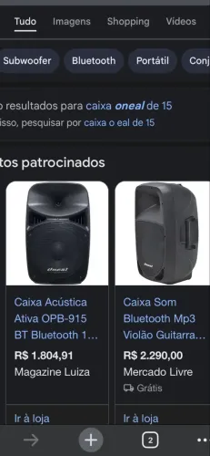 Caixa de som oneal de 15