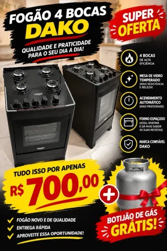 Fogão 4 bocas Dako