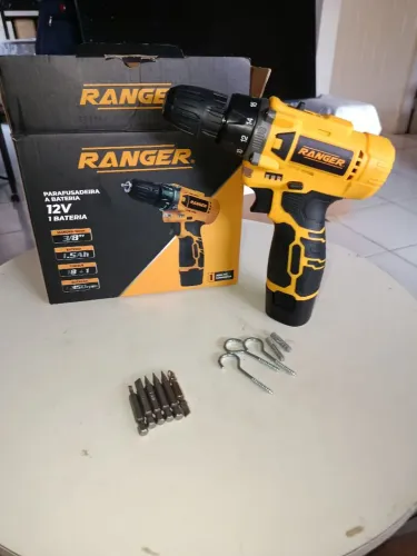 Parafusadeira Furadeira Ranger 12V + Bateria e Acessórios