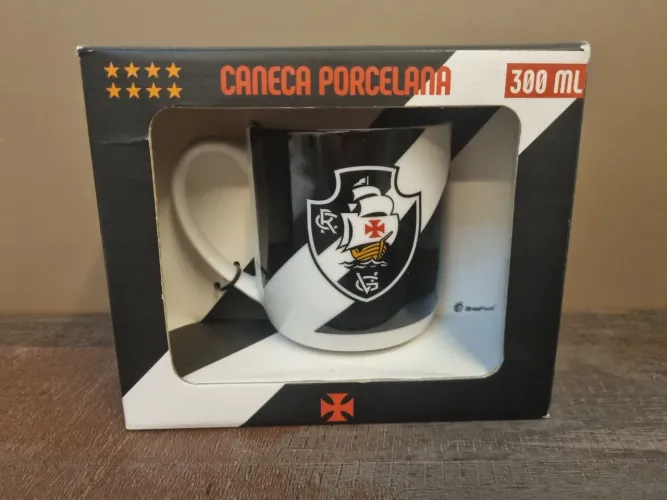 Caneca Porcelana 300 ml Vasco da Gama Brasfoot Oficial