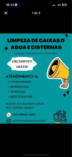 Limpeza de caixa d?água E detetização