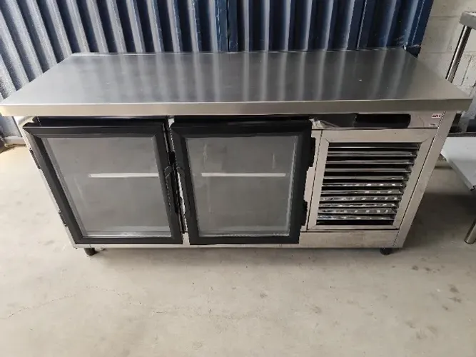 Balcão Refrigerado Inox 1200x650x900mm com 2 Portas Frigoríficas