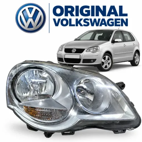 Farol Máscara Cromada Polo 2017 a 2015 Lado Direito Original VW