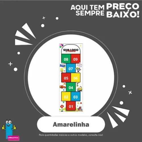 Régua do crescimento e amarelinha personalizadas - Brincadeiras que viram lembranças.