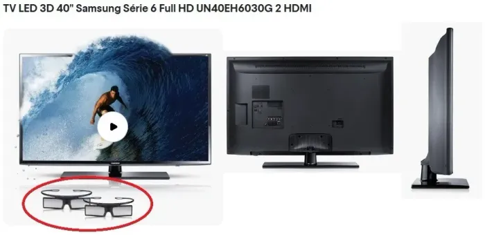 TV SAMSUNG LED 3D Full HD de 40 polegadas