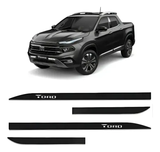 Jogo Frisos De Porta Preto Carbon Toro Fiat 100256955