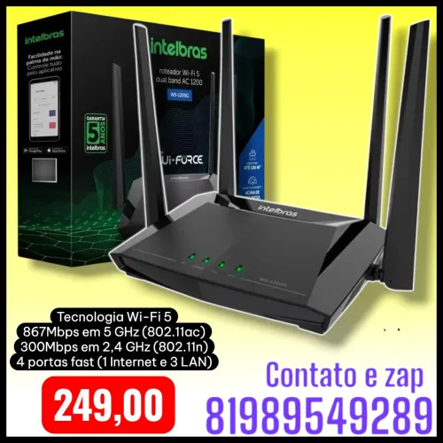 roteador Intelbras Dual Band W5 AC1200<br>dual band AC 1200 Dual Band AC 1200 <br>W5-1200G