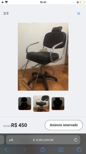 Cadeira para cabeleireiro e maquiador