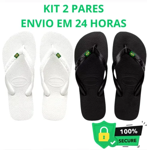 Kit 2 pares de Chinelo Masculino do 37 ao 43