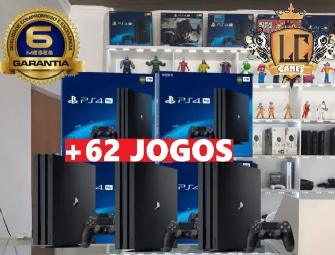 PLAYSTATION 4 PRO 1TBº + 72 JOGOS + GARANTIA O6 MESES + BRINDES ( LOJA FISICA )