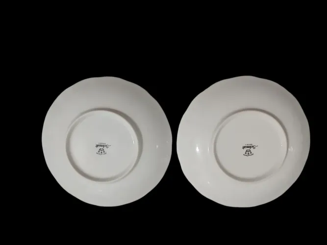 Par Pires Porcelana Schmidt filetada prata - coleção antiga