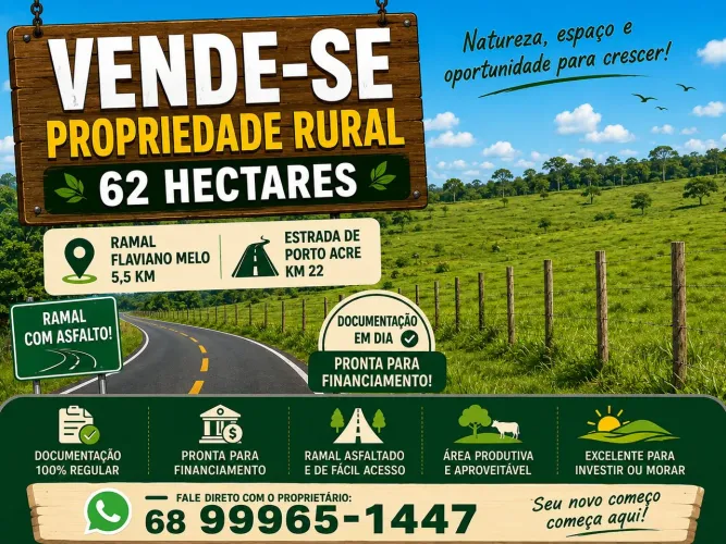 Fazenda 62 Hectares à Venda - Porto Acre/AC