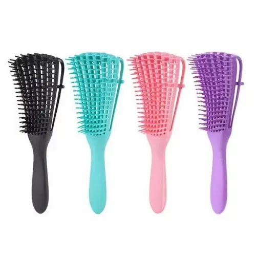 Kit 1 escova massageadora de cabelo e 1 escova polvo