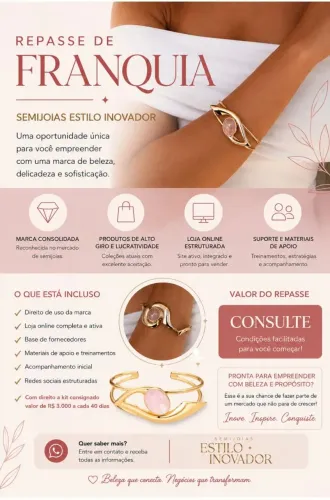 Repasse de franquia de semijoias online pronta para operar - R$ 7.000