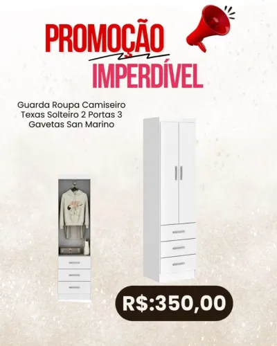 Guarda roupas solteiro camiseiro / 2 cores / pague na entrega