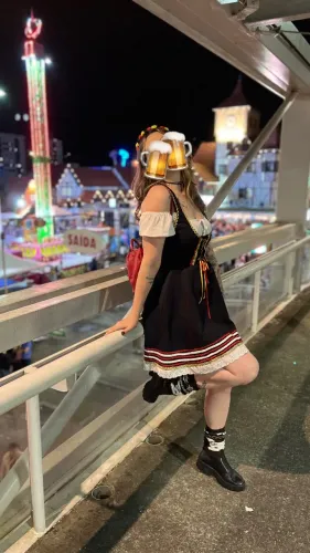Vestido Alemão Frida Feminino - Traje Típico Oktoberfest Completo com Acessórios