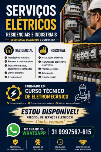 Eletricista Residencial e Industrial | Automação | Montagem de Quadros Elétricos