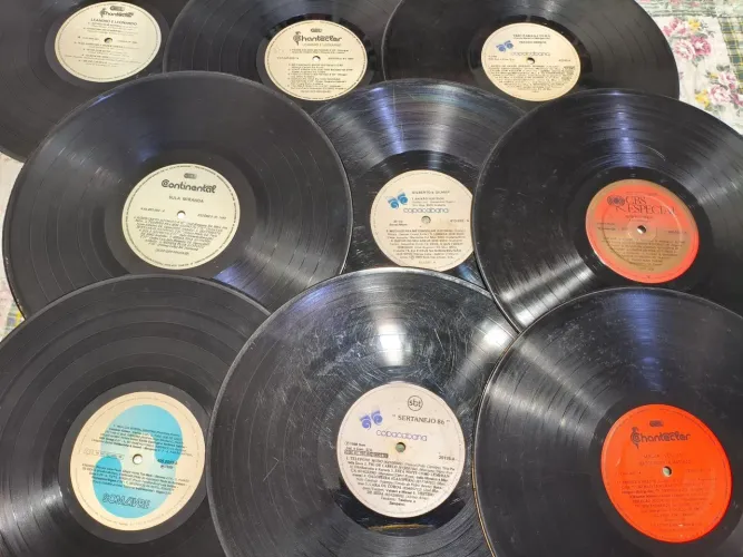Lote 9 Discos Vinil Artistas Nacionais sem capa