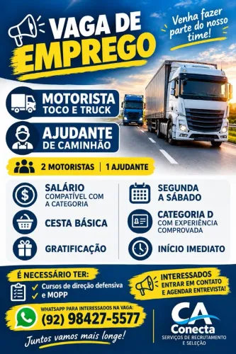 Temos vagas !!!