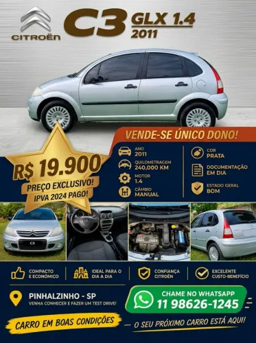 Citroen C3 GLX 1.4/ GLX Sonora 1.4 Flex 8V 5P 2011