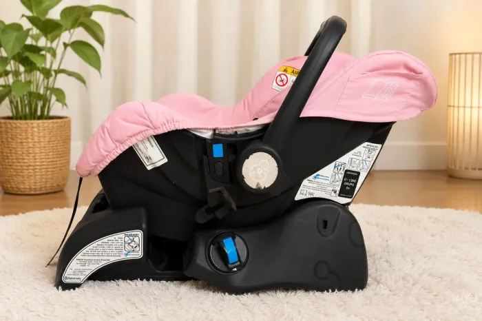 BEBE CONFORTO ROSA COM BASE PARA CARRO GALZERANO