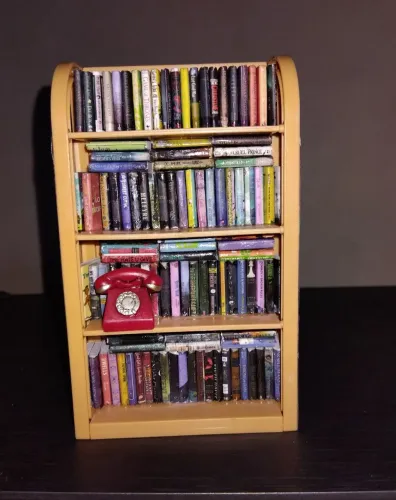 2 mini estante de livros e decoração retrô
