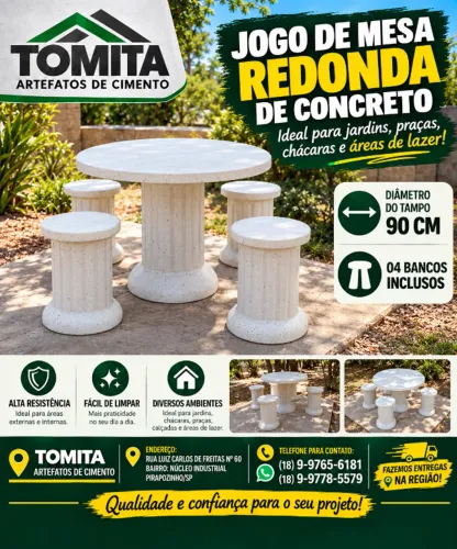 JOGO MESA CONCRETO