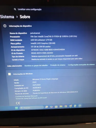 Notebook i3 11gen ddr4 vendo Lenovo