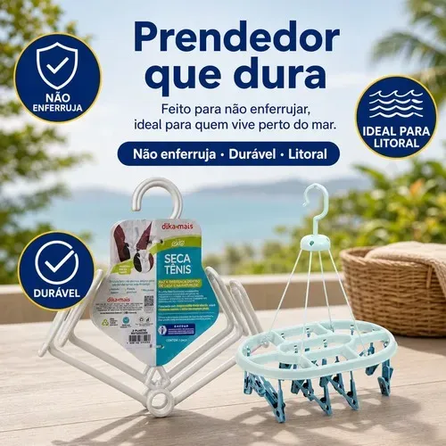 KIT VARAL LAVANDERIA ORGANIZADORES DE TENIS OVAL(OBS)PRODUTO NOVO LACRADO NO PLASTICO