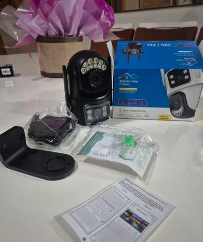 Camera Wi-Fi Segurança Externa lente dupla icsee